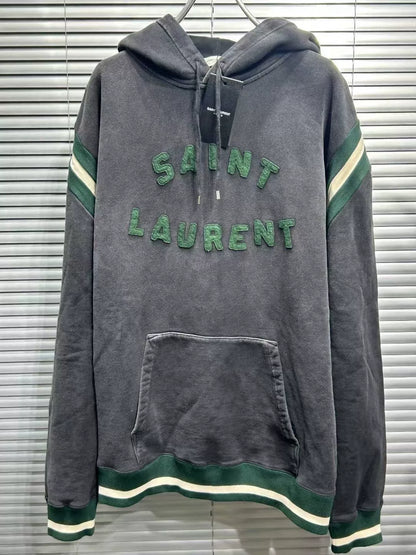 Saint Laurent Dark Gray Logo Hoodie