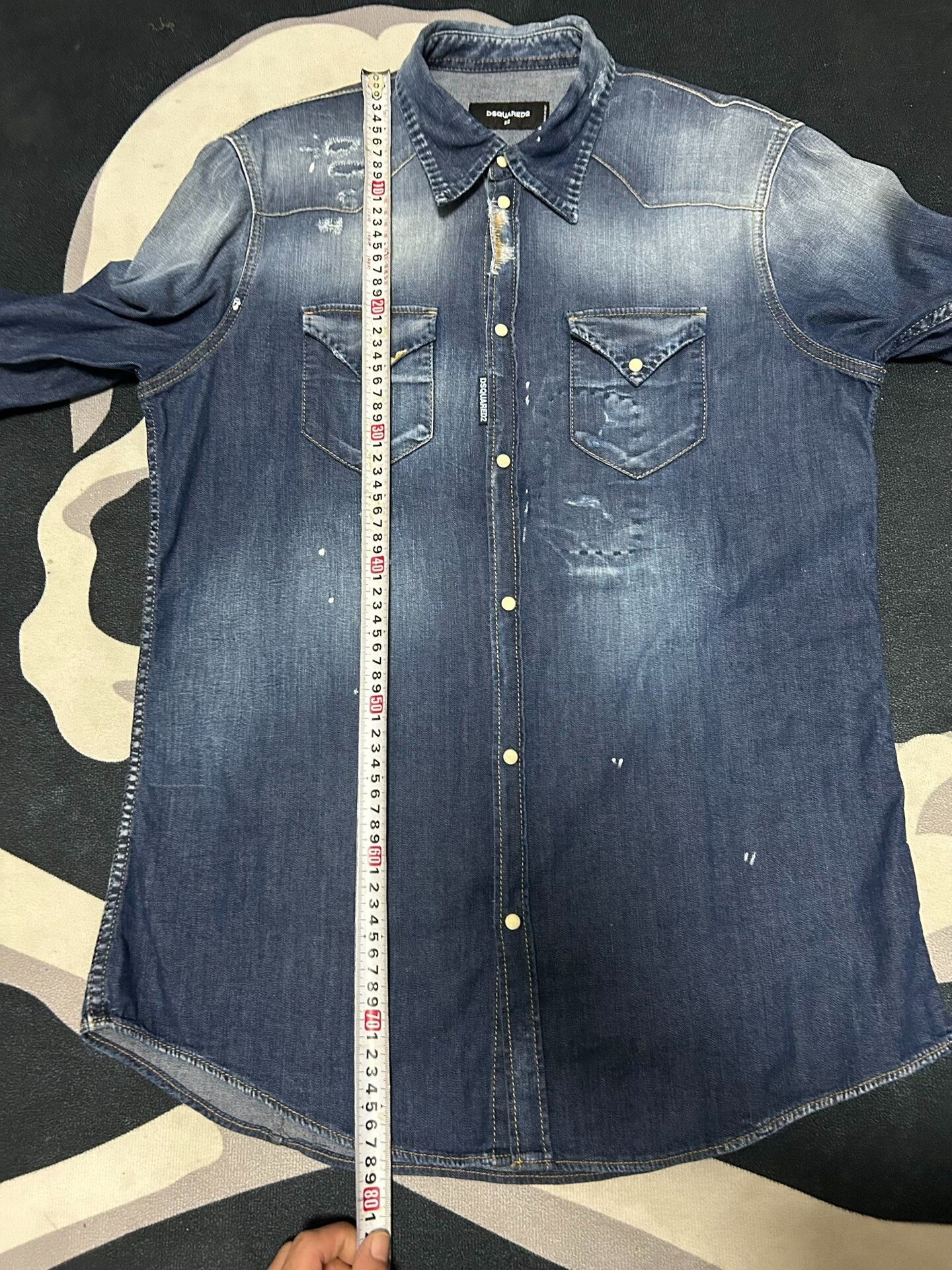 dsquared2 Men's Denim Shirt with Unique Details