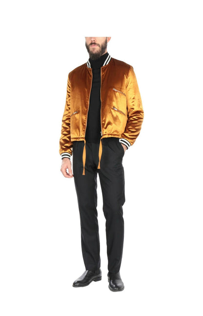 saint laurent velvet cotton bomber jacket