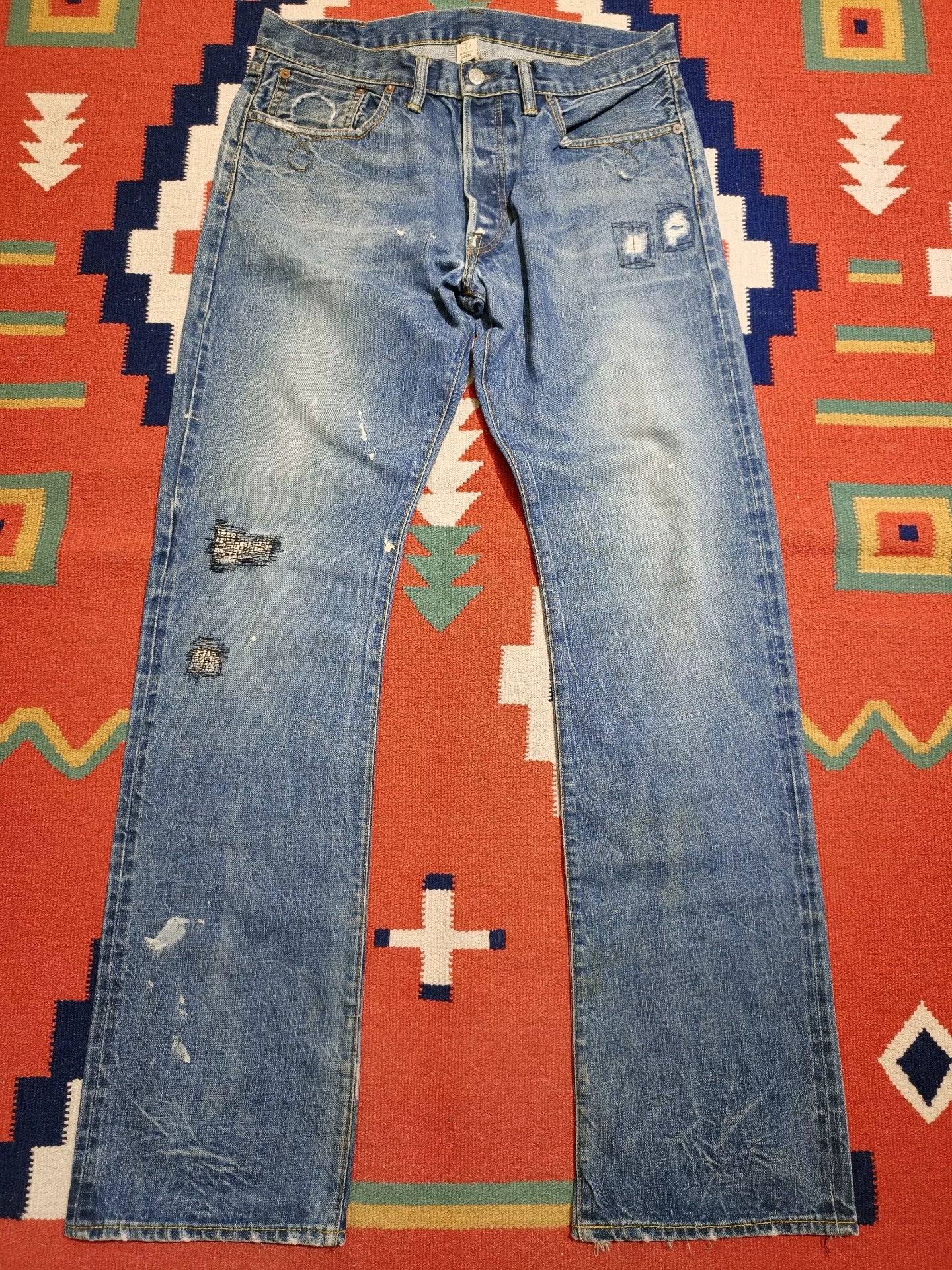 RRL Bootcut Distressed Denim Jeans