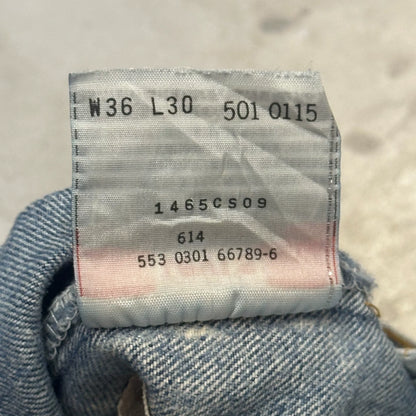 American Levi's 501 Distressed Patched Blue
