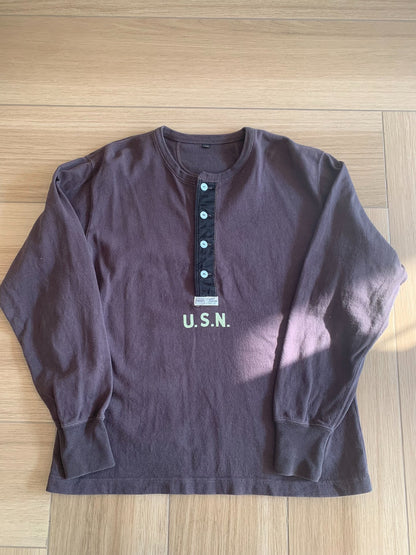 FREEWHEELERS Jolly Rogers Henley Longsleeve T-shirt