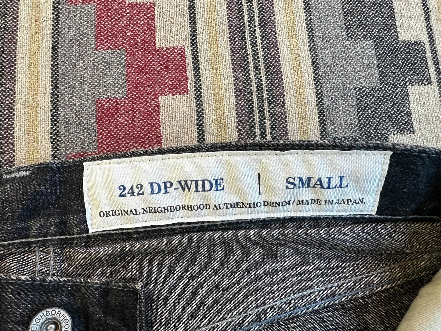 neighborhood washed denim vintage style pants