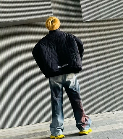 black logo padded coat by Balenciaga