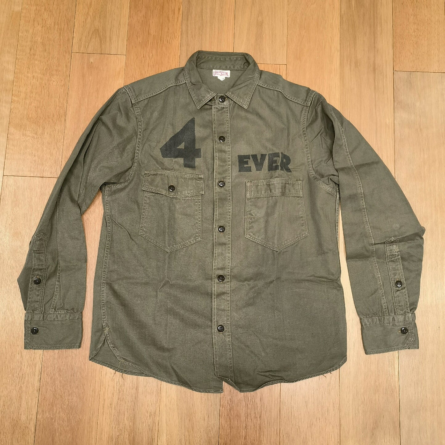 vintage Frontry Spec Olive Green Shirt