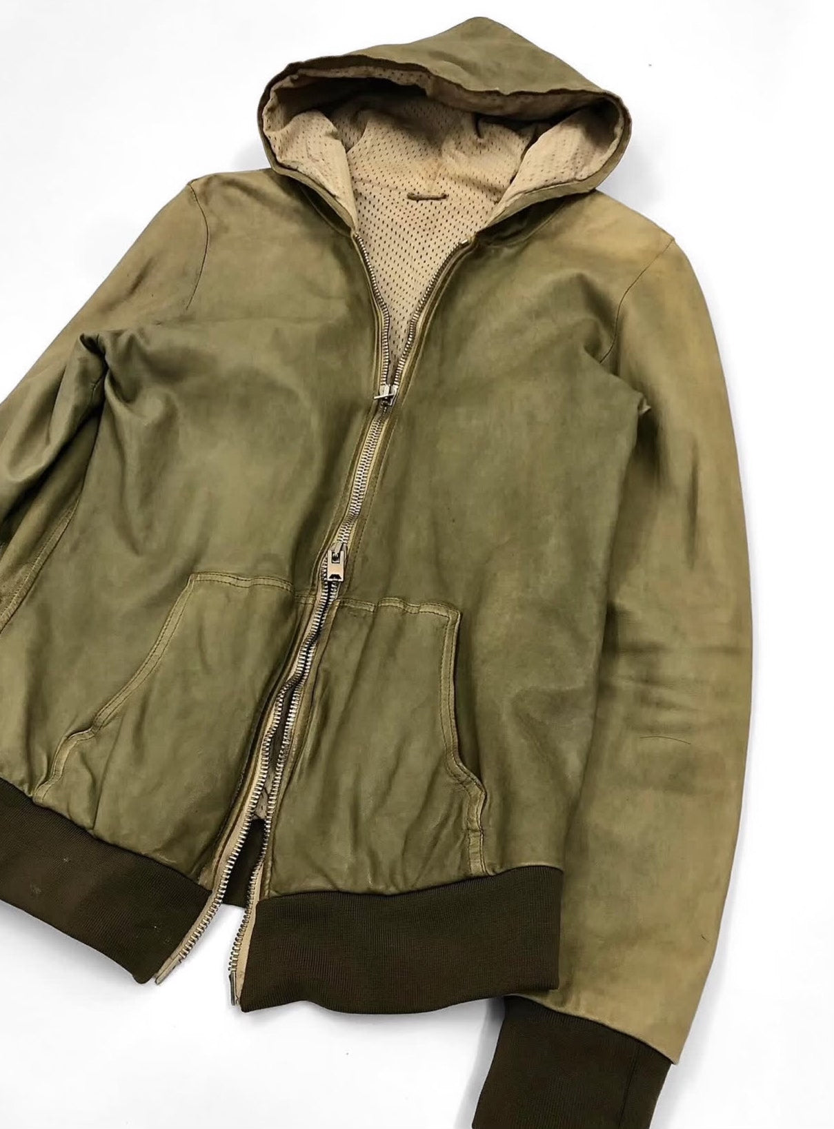 Vintage 2000s Giorgio Brato Leather Hooded Jacket