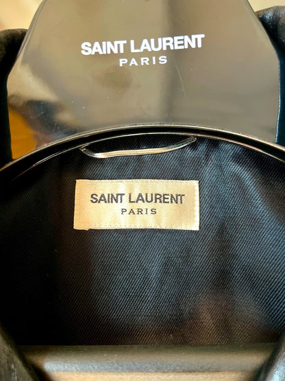 saint laurent black leather biker jacket