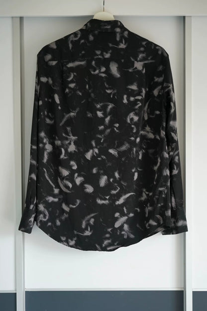 black feather printed shirt by lad musician