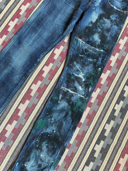 prps noir water-washed graffiti distressed jeans