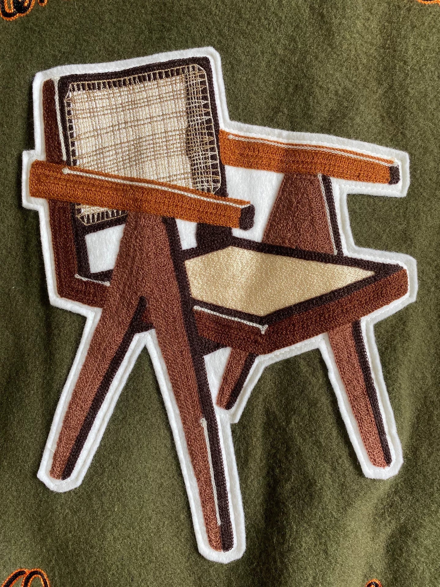 readymade baseball jacket with leather sleeves