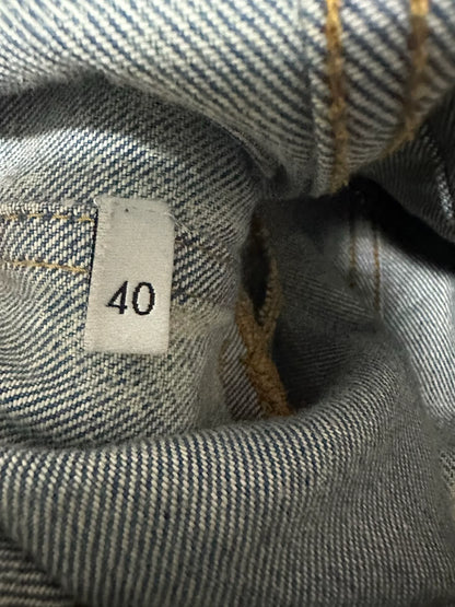 punk denim jacket with studs and tie-dye