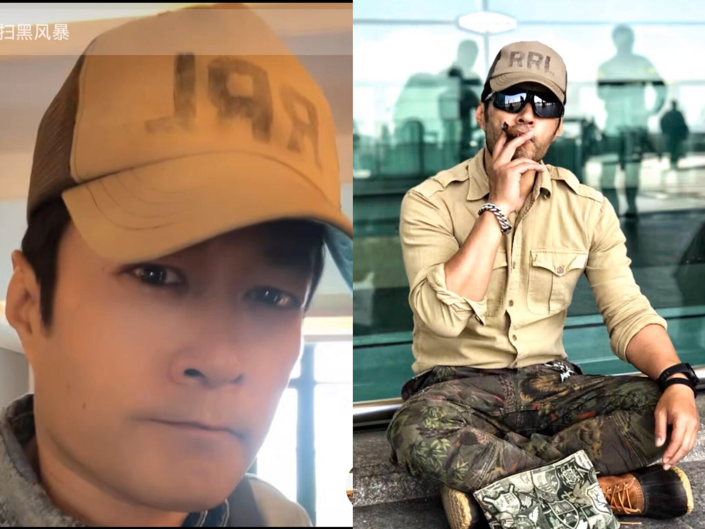 Double RL Logo Military Baseball Cap