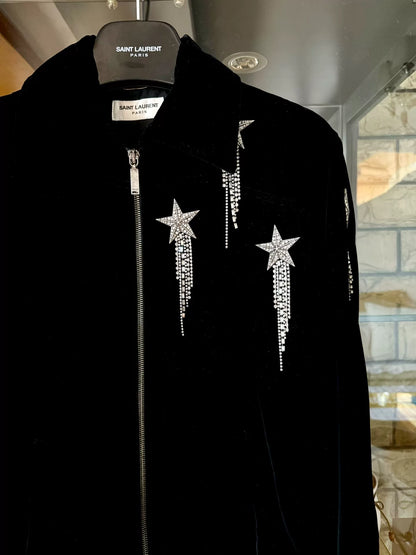 black velvet star embellishment jacket