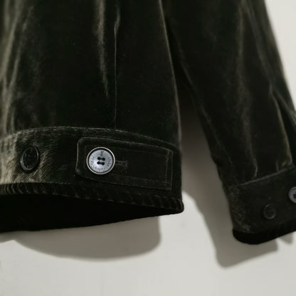 Yves Saint Laurent Black Velvet Bomber Jacket