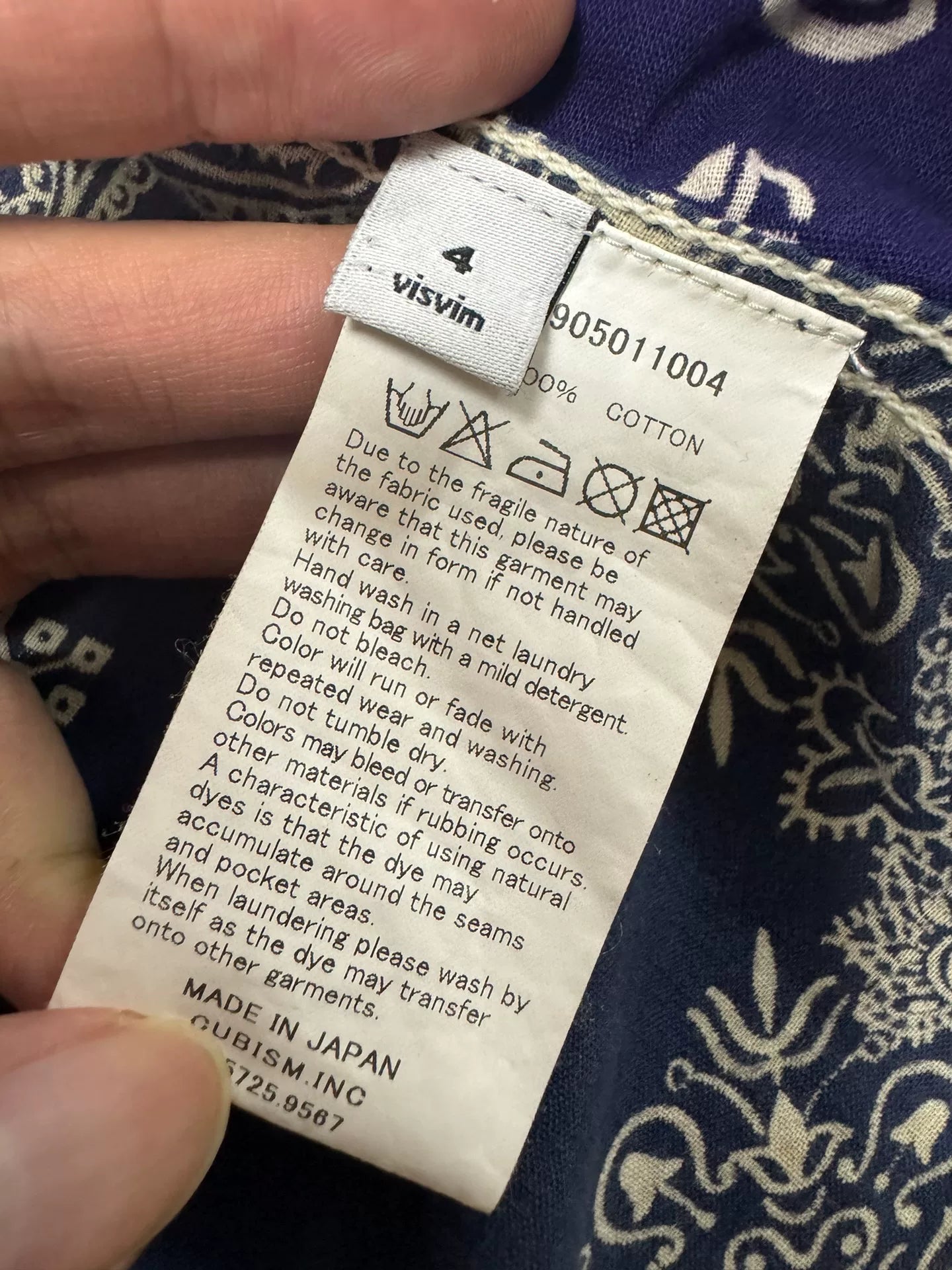 blue paisley patterned lhamo shirt