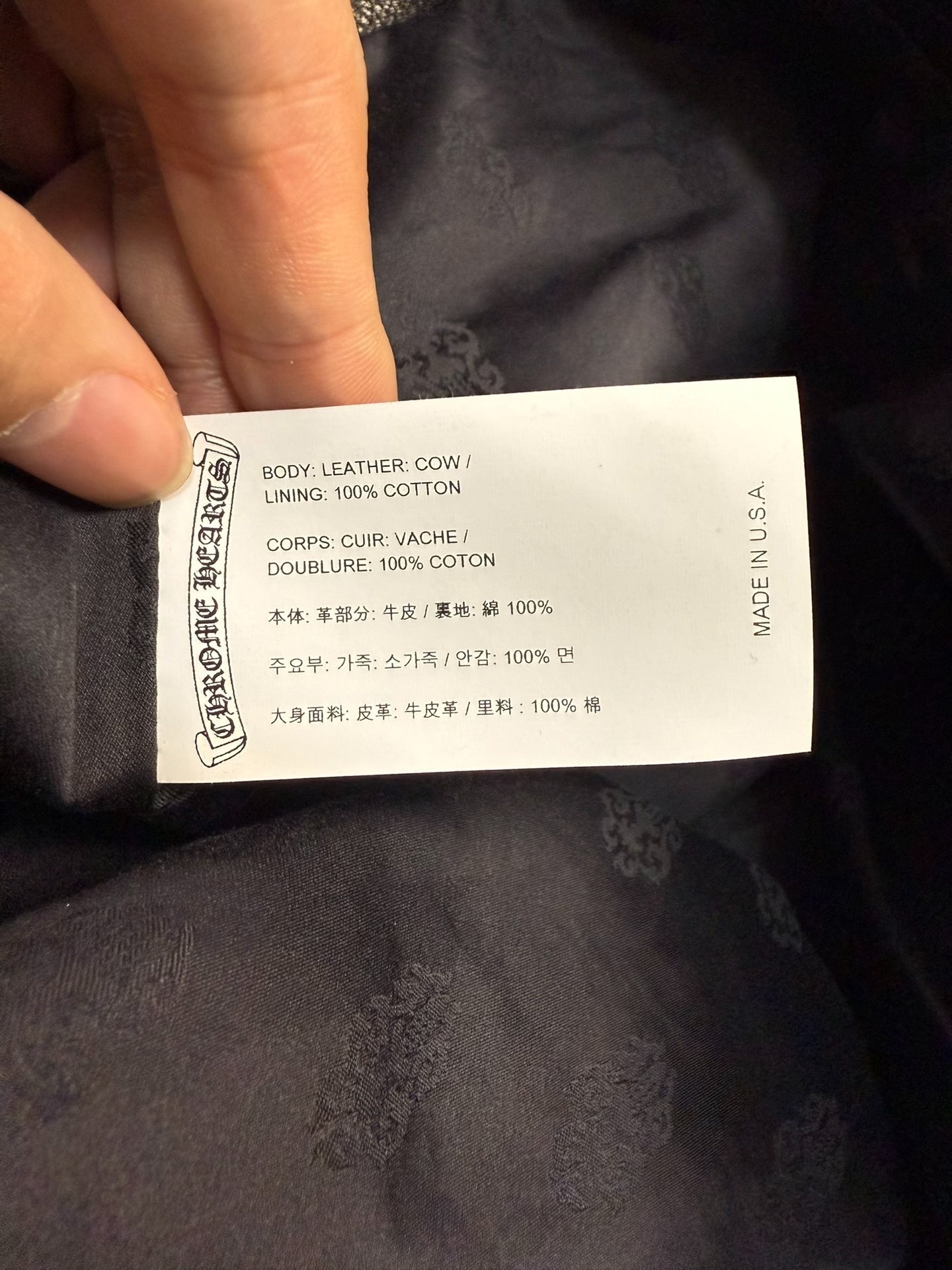 Chrome Hearts Leather Cargo Pants