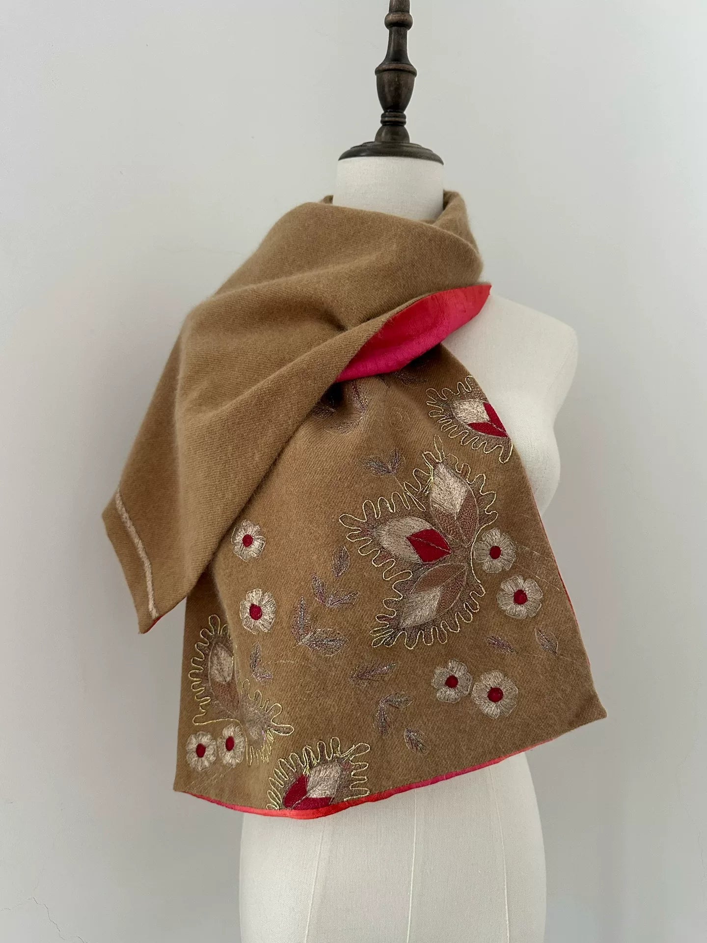 Dries Van Noten 90s Embroidered Wool Scarf