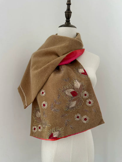 Dries Van Noten 90s Embroidered Wool Scarf
