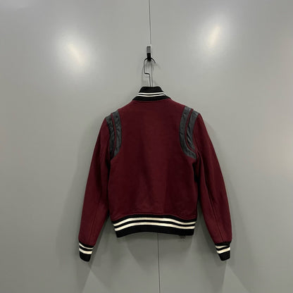 Saint Laurent Maroon Baseball Jacket