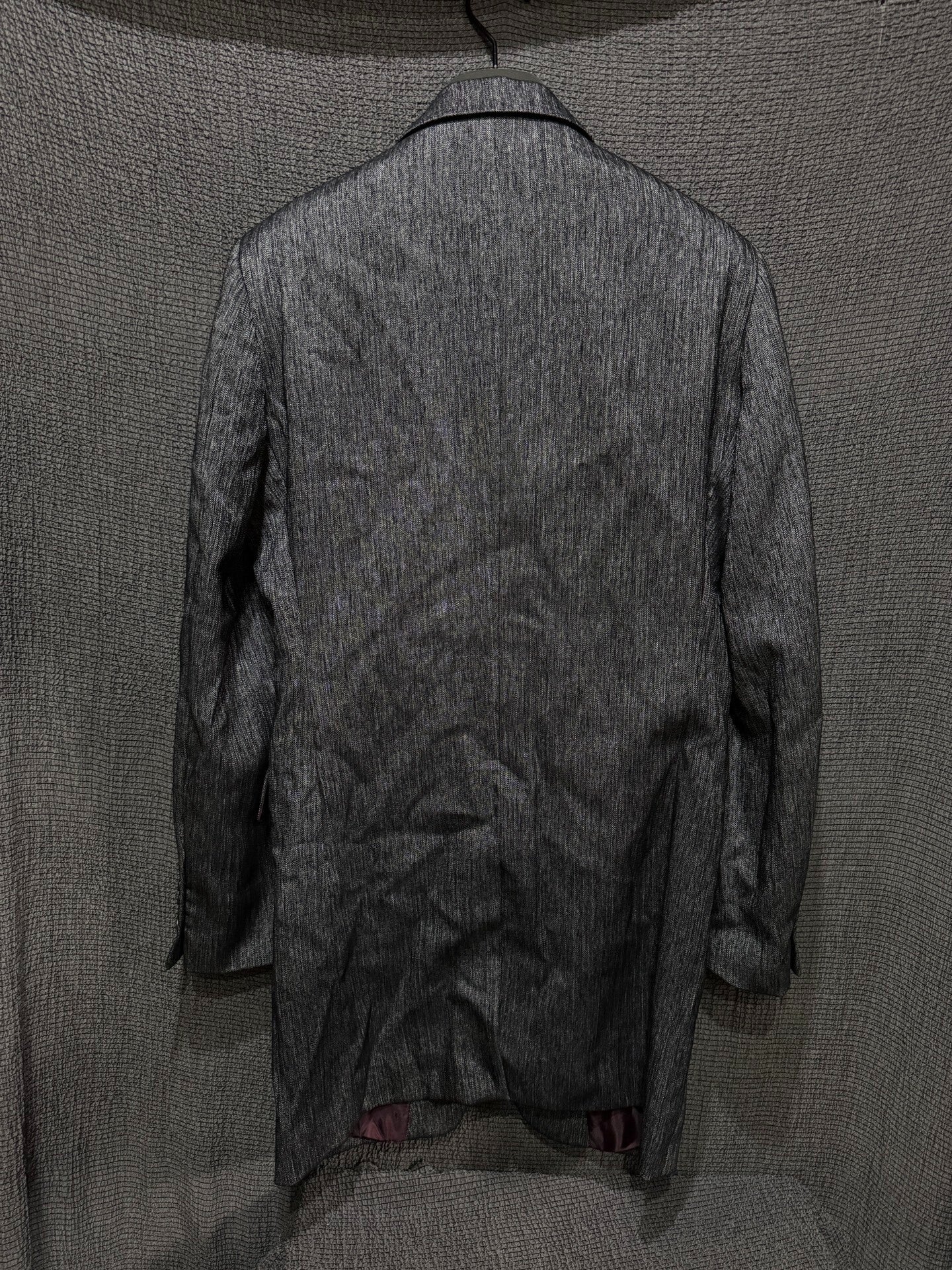 vintage silk blend textured blazer with burgundy lining