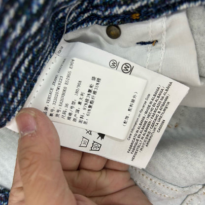 versace blue washed denim pants size 36