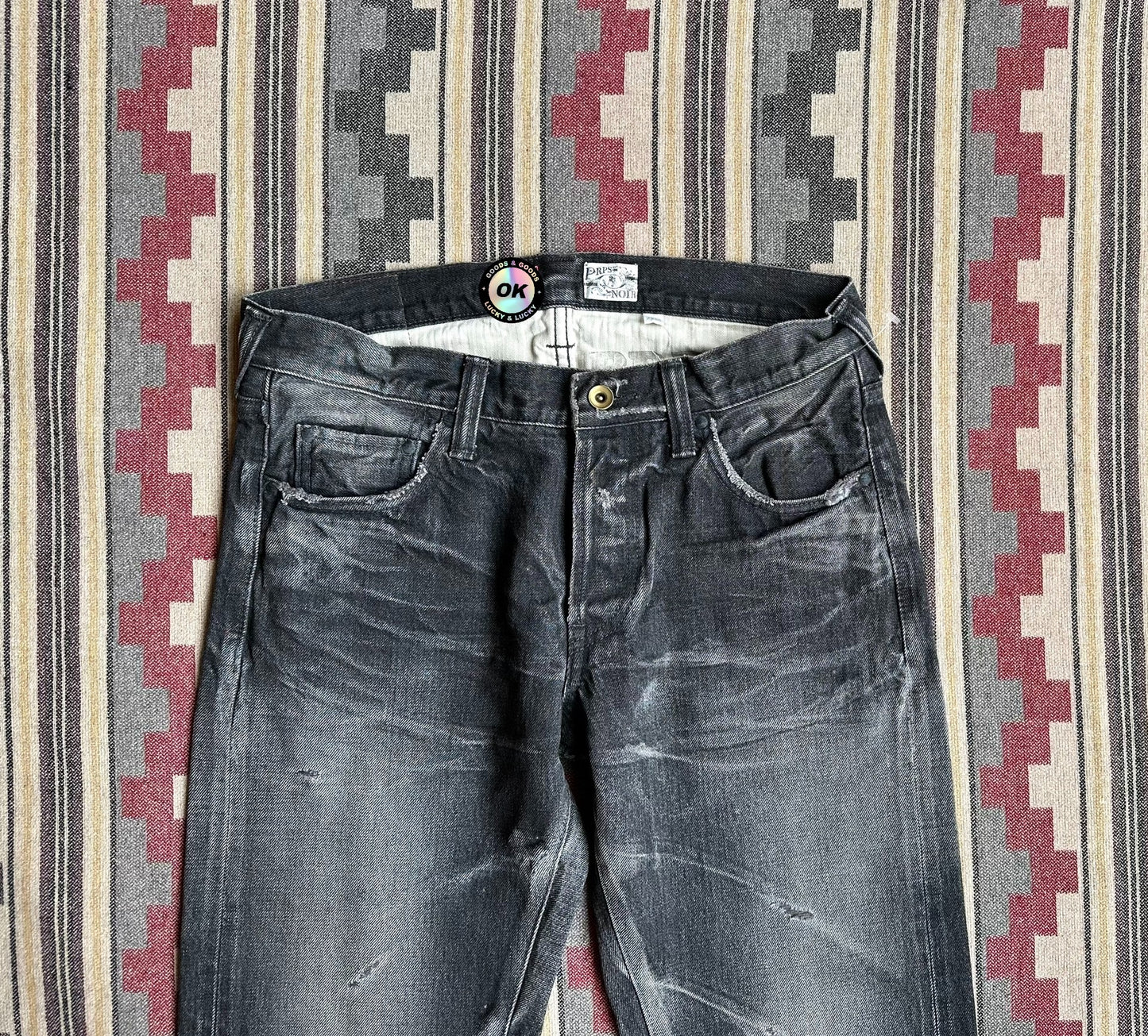 Prps Noir Distressed Selvedge Black Jeans