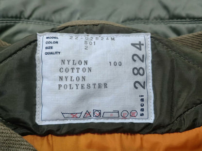 sacai nylon twill mix bomber jacket
