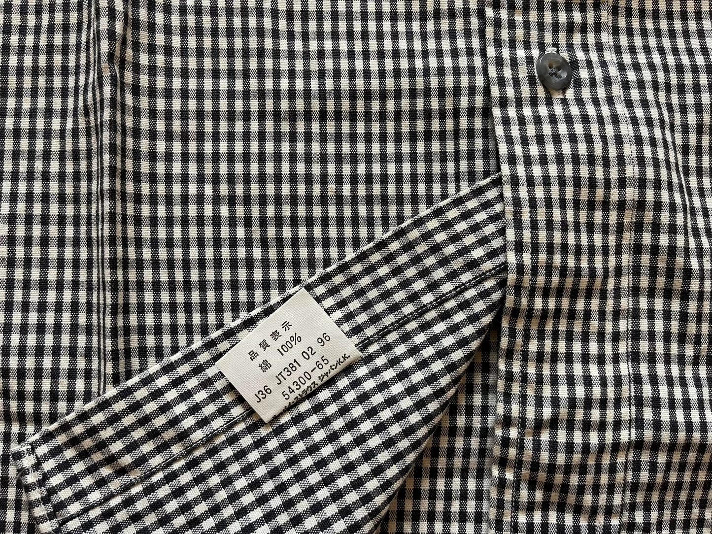 Levi's LVC Black White Check Cotton Shirt L