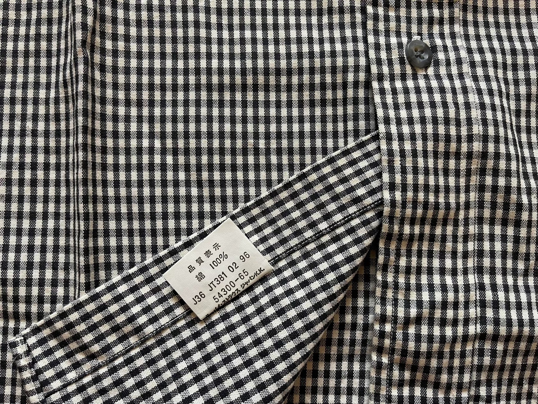 Levi's LVC Black White Check Cotton Shirt L