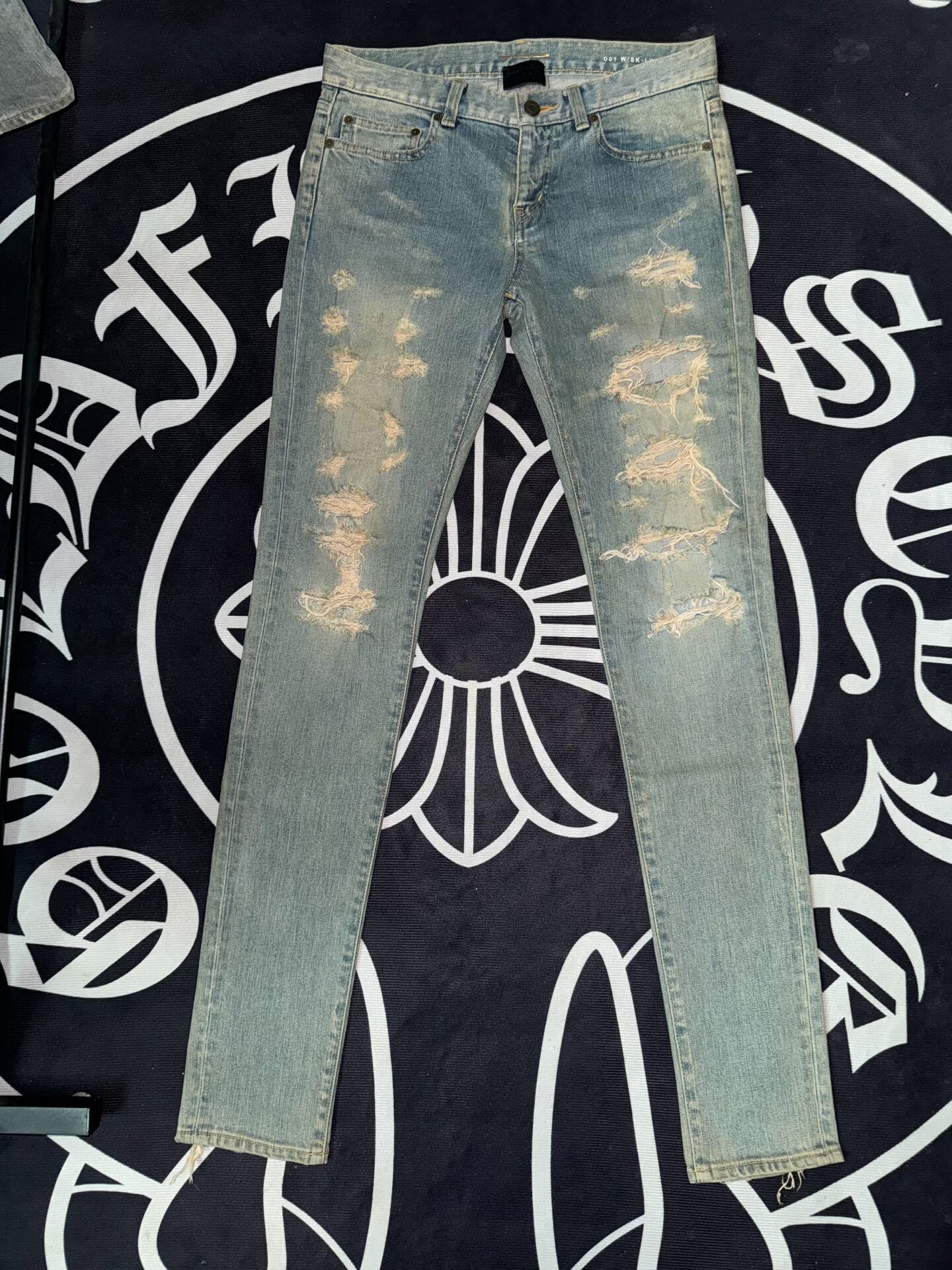 Saint Laurent Light Blue Distressed Jeans