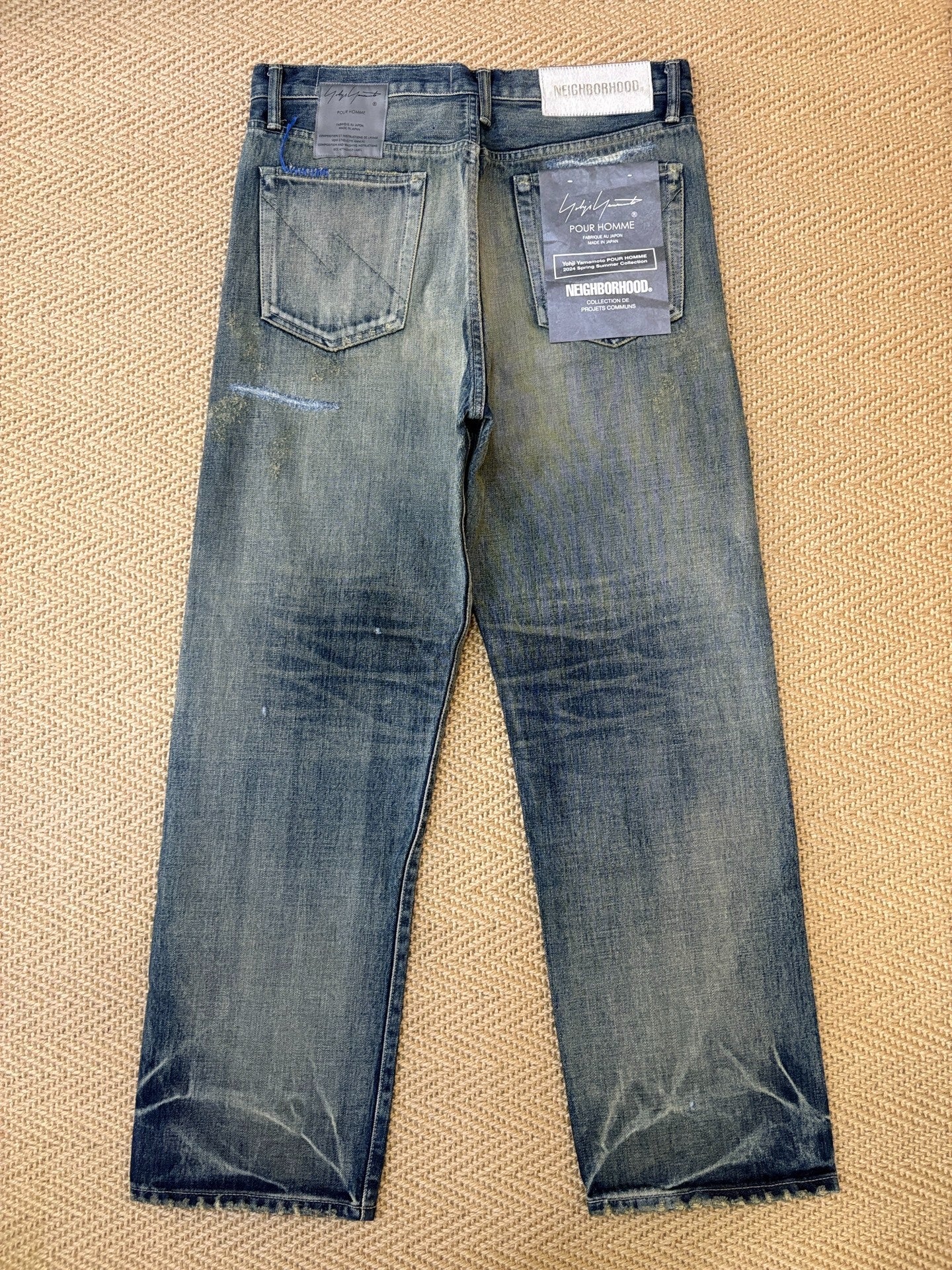 Neighborhood x Yohji Yamamoto Distressed Washed Jeans
