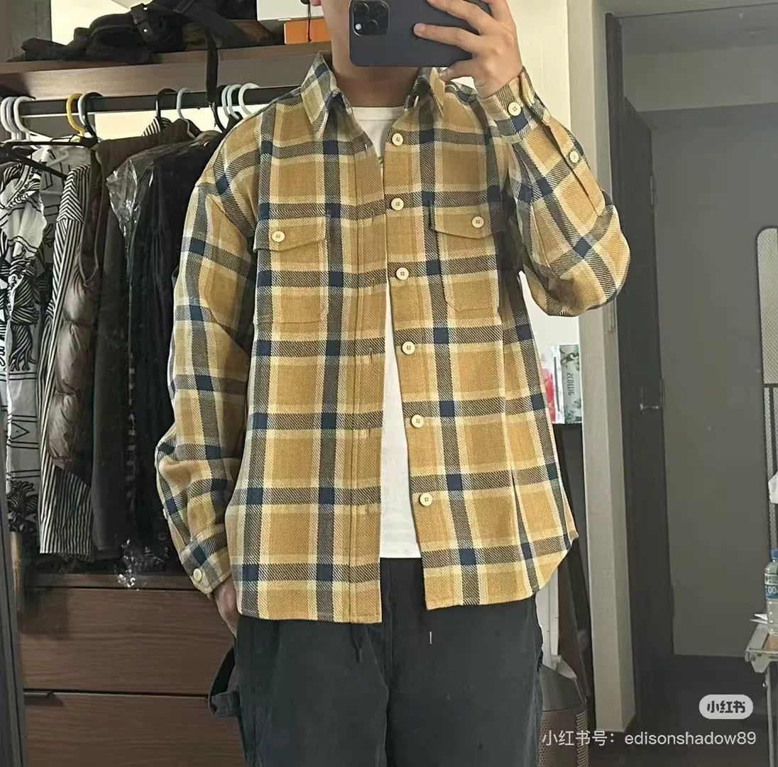 visvim lumber check long sleeve shirt
