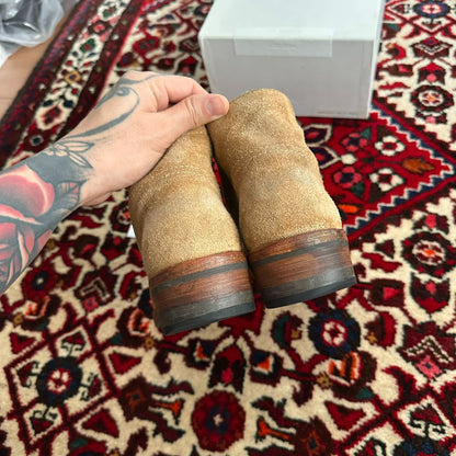 visvim brigadier suede boots in camel
