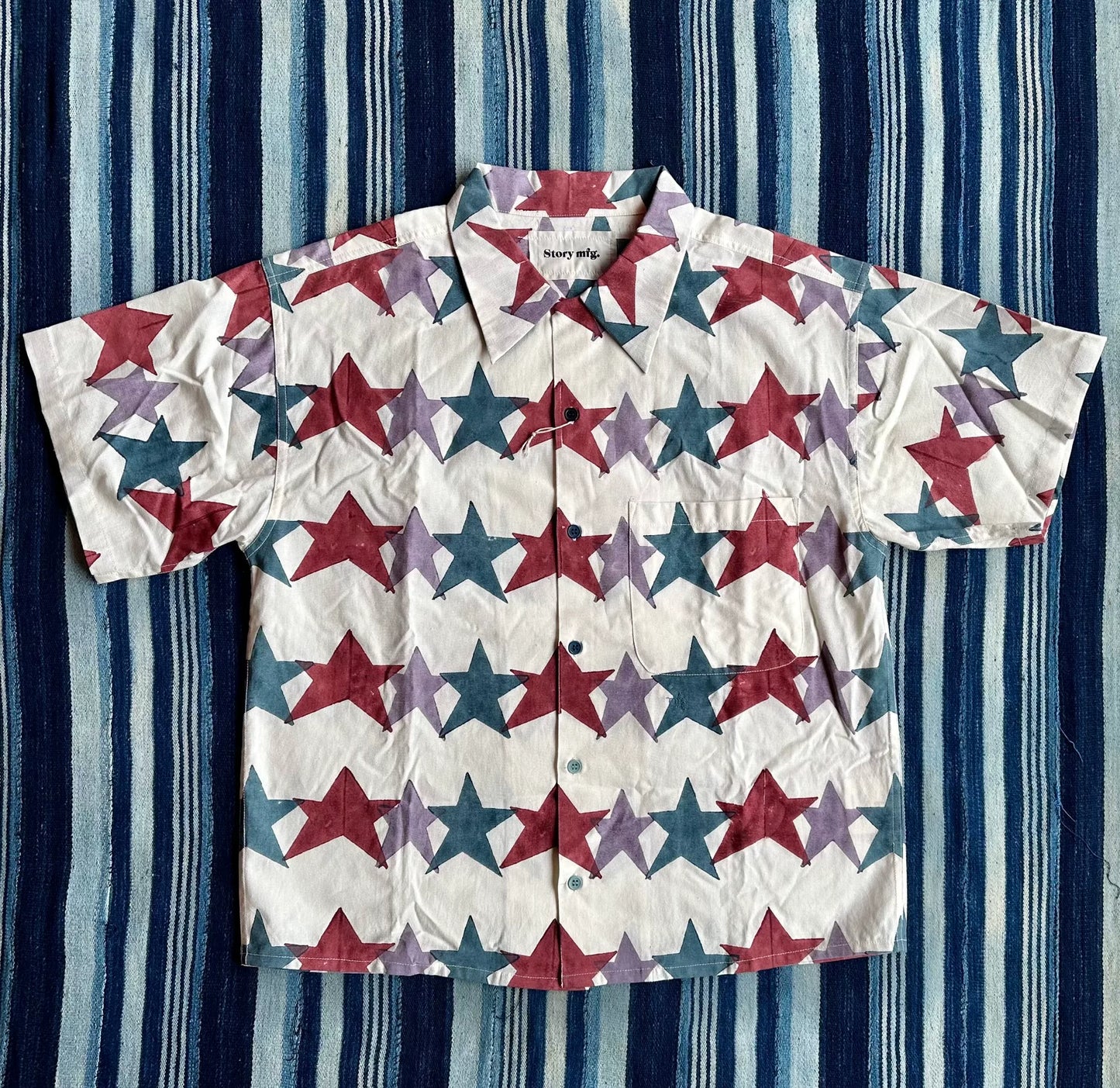 star block print short sleeve shirt