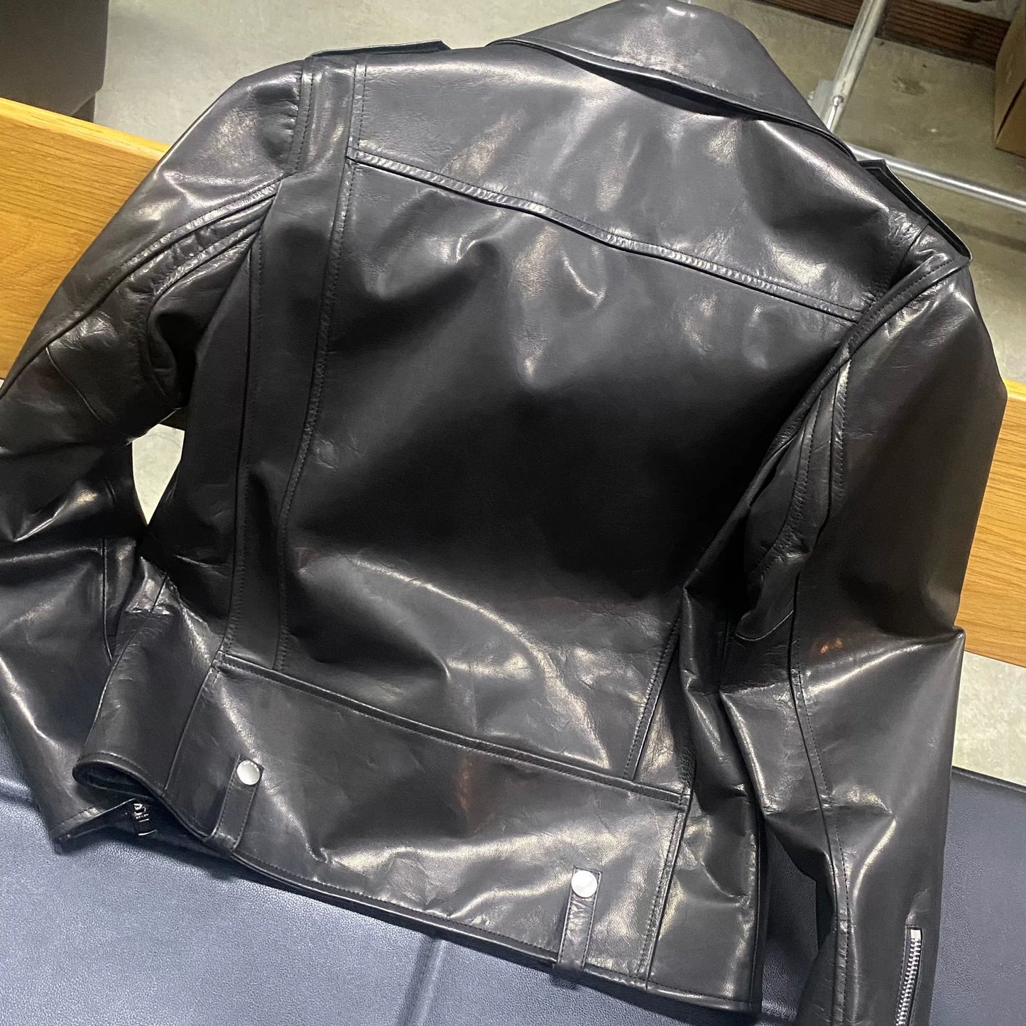 Black Goat Leather Biker Jacket