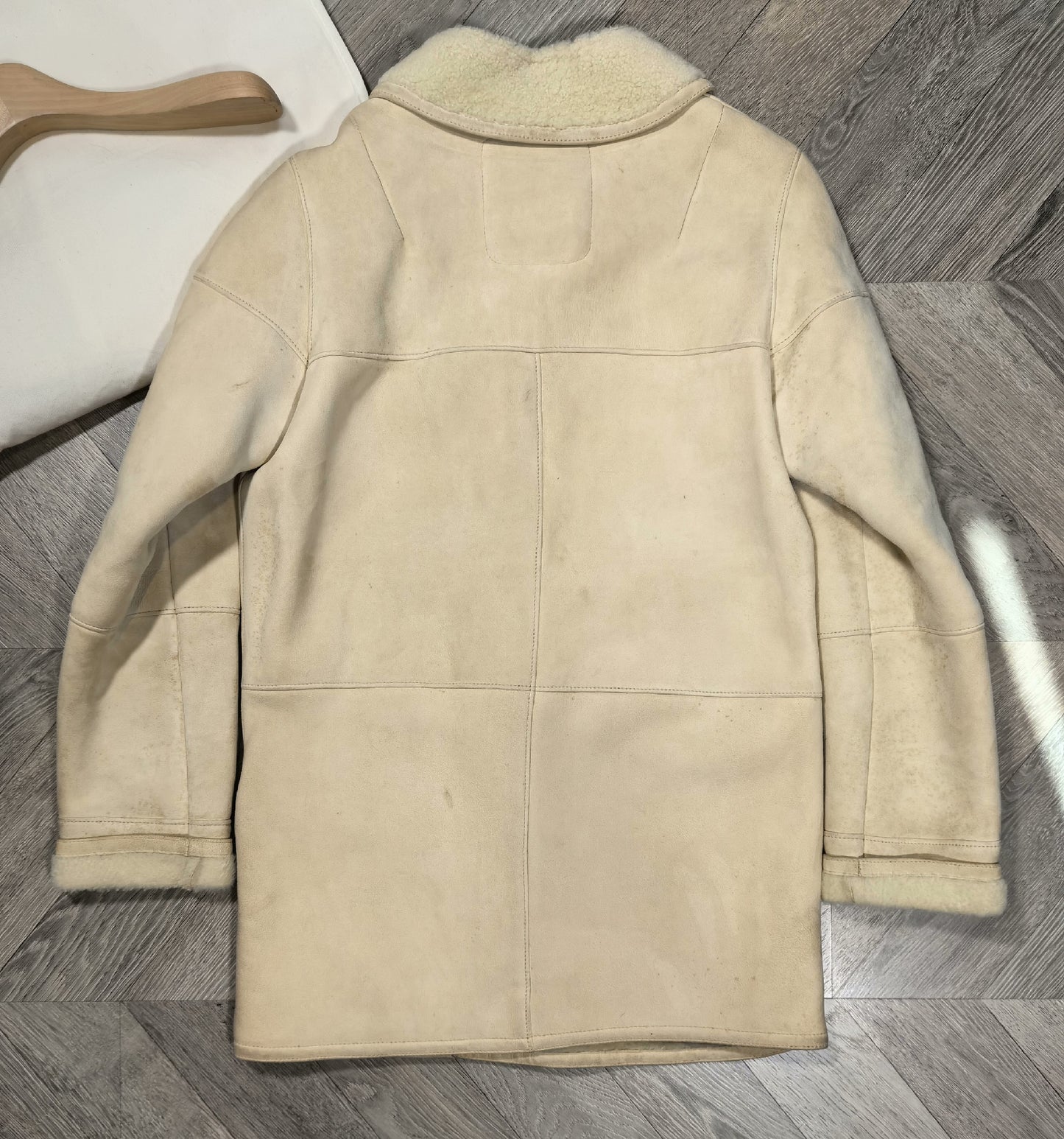 visvim patton coat in ivory color