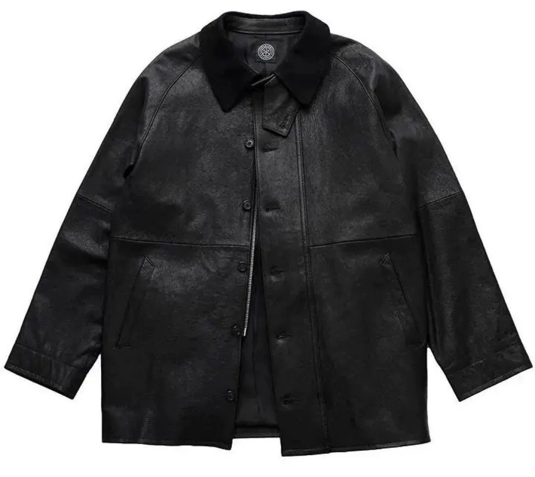 Classic Silver Leather Trench Coat