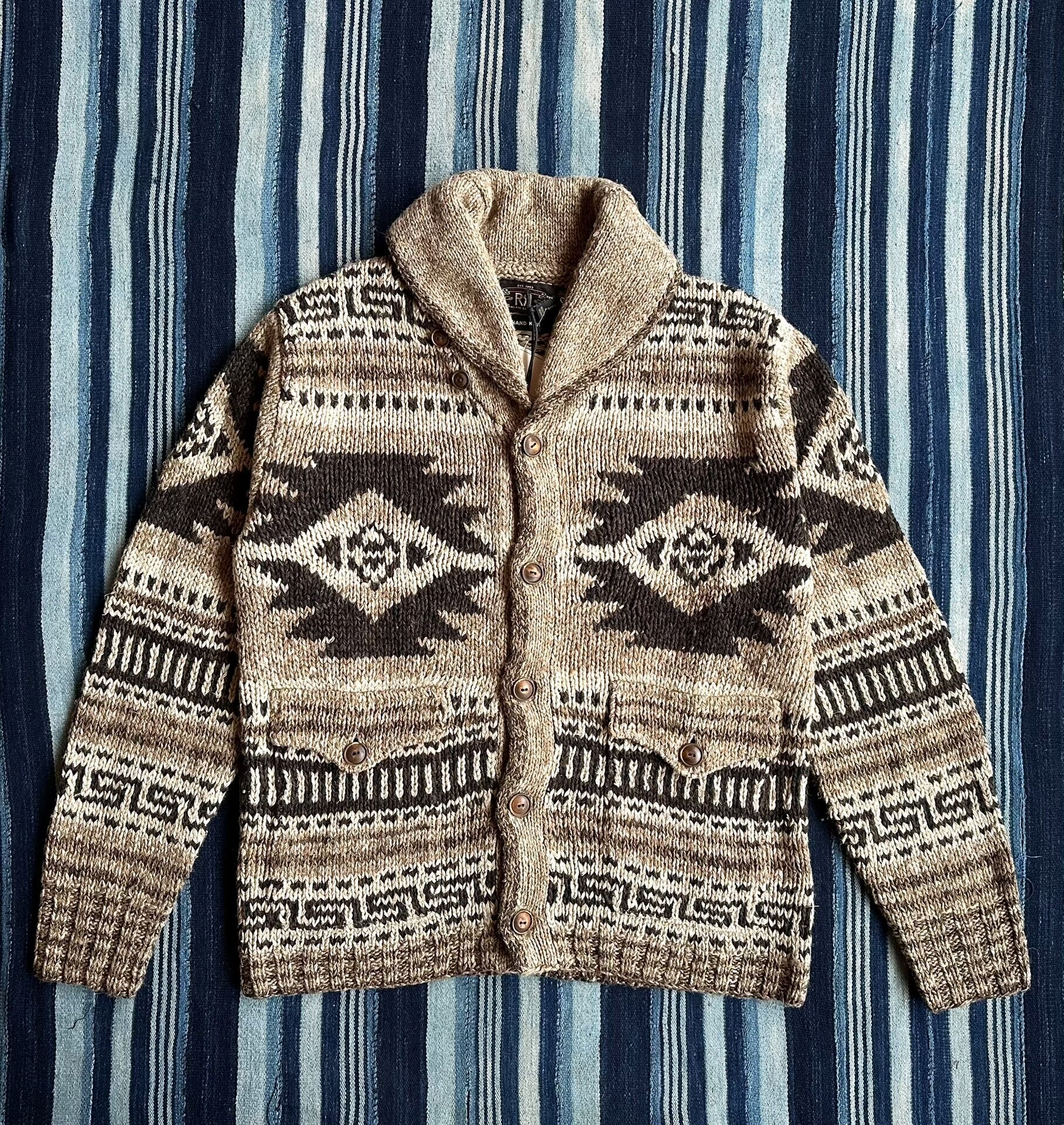 RRL Hand-Knit Linen-Blend Cardigan