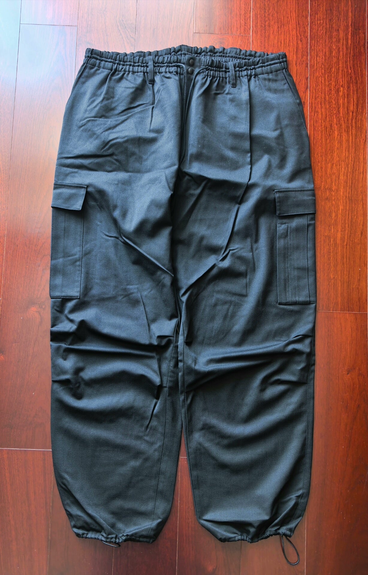 Y-3 Black Wool Cargo Pants Size L