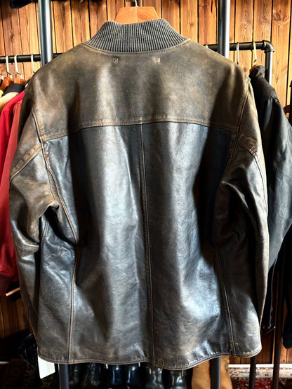 RRL Ralph Lauren Baseball Collar Leather Jacket