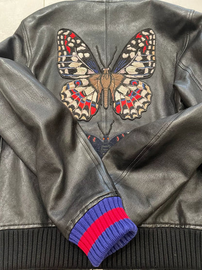 Gucci Embroidered Leather Jacket