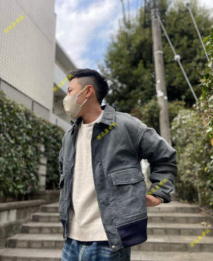 visvim airman-2 jacket in navy blue