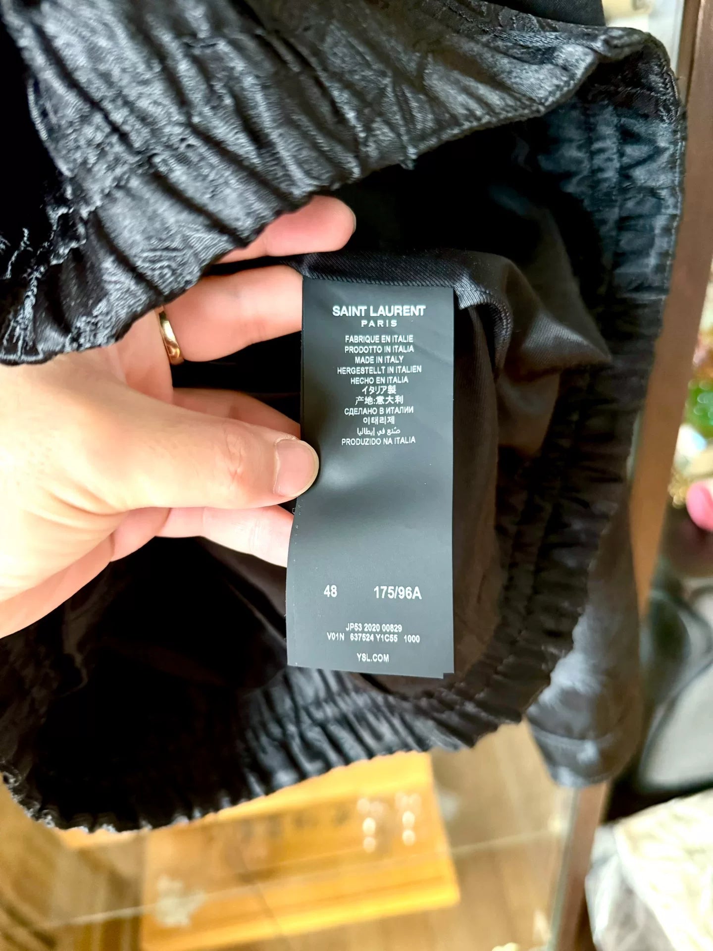 saint laurent silk embroidered jacket