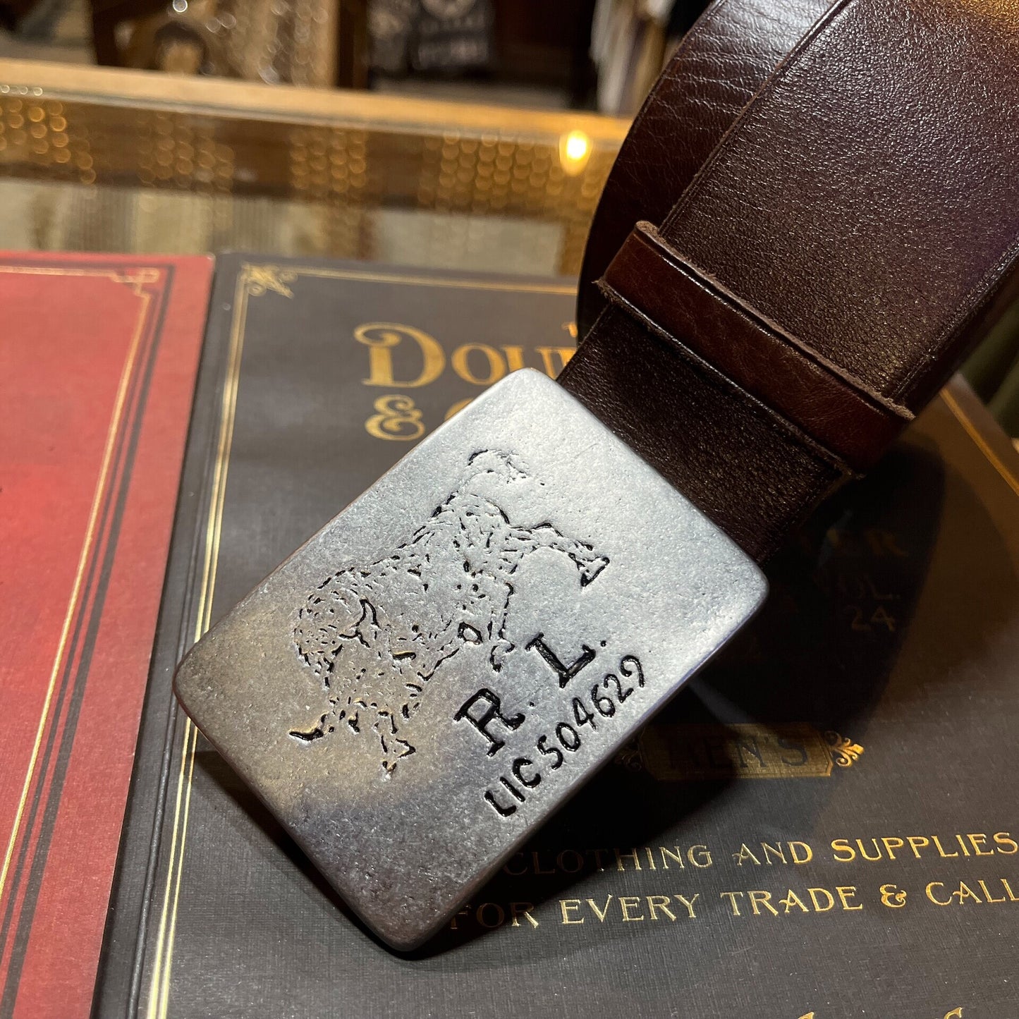 double rl ralph lauren leather belt