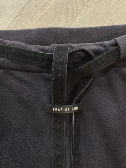 fear of god distressed shorts with belt