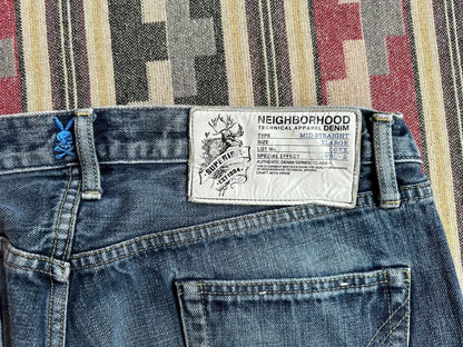 neighborhood washed mid denim pants size XL
