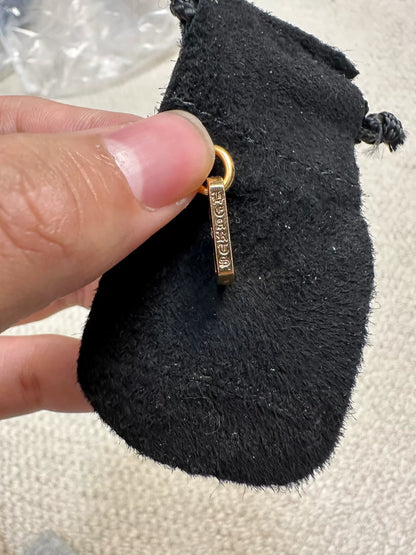 Chrome Hearts 22k Gold Single Diamond Dog Tag
