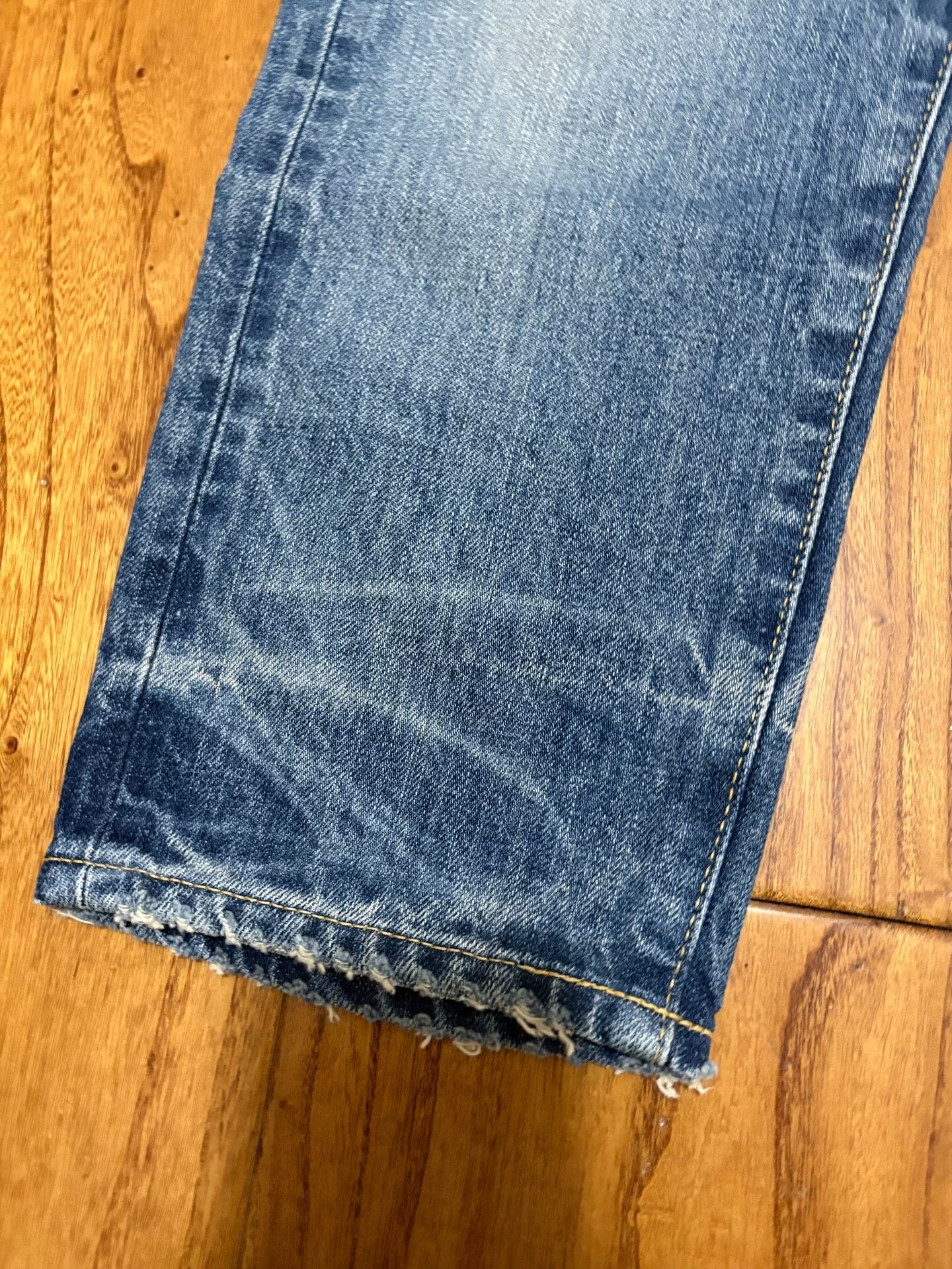 Vanquish & Fragment Cropped Distressed Jeans
