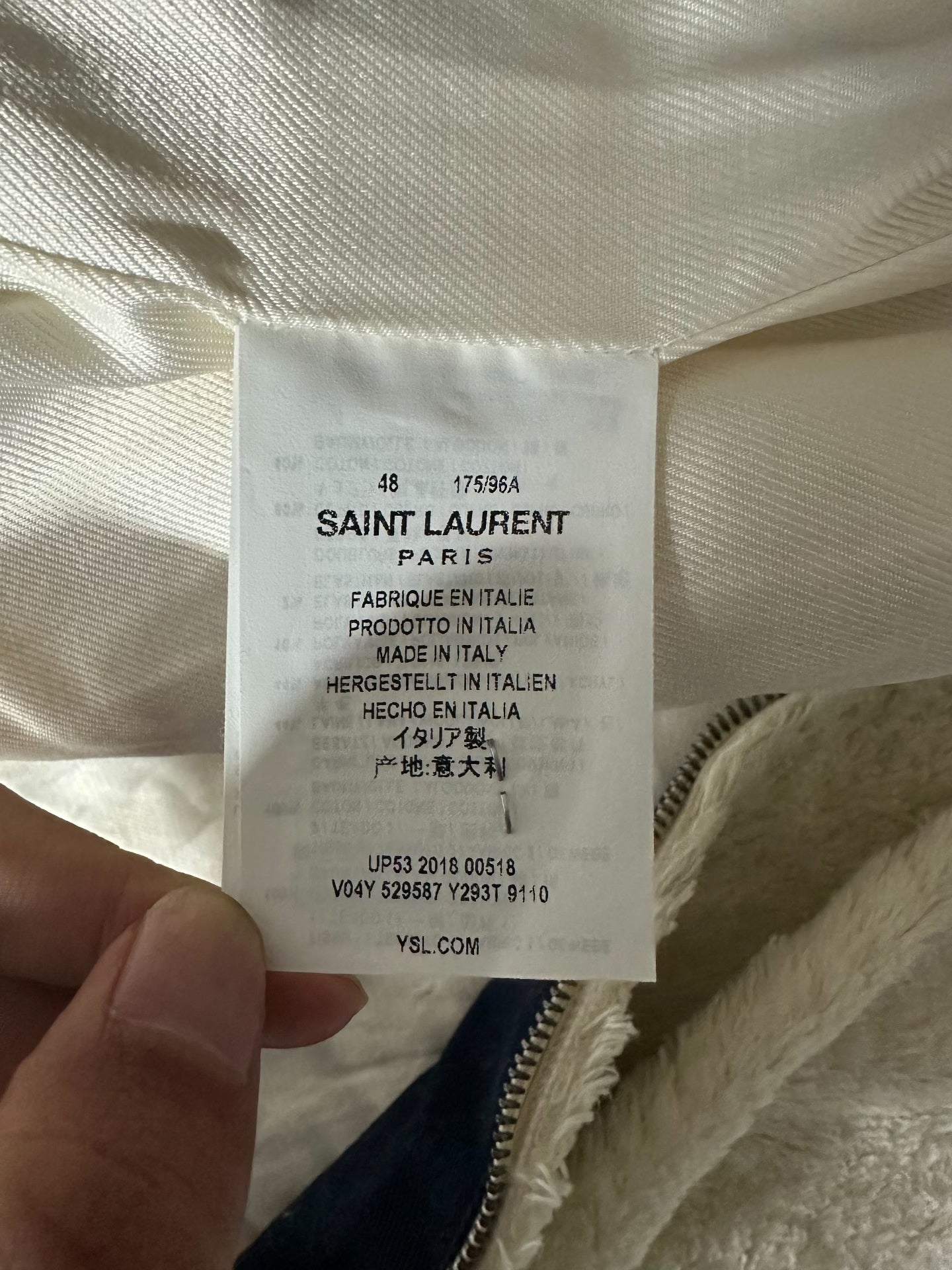 Saint Laurent Teddy Fleece Varsity Jacket