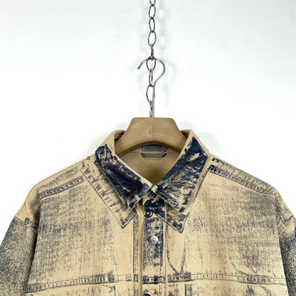 Dior Beige Distressed Gradient Denim Jacket